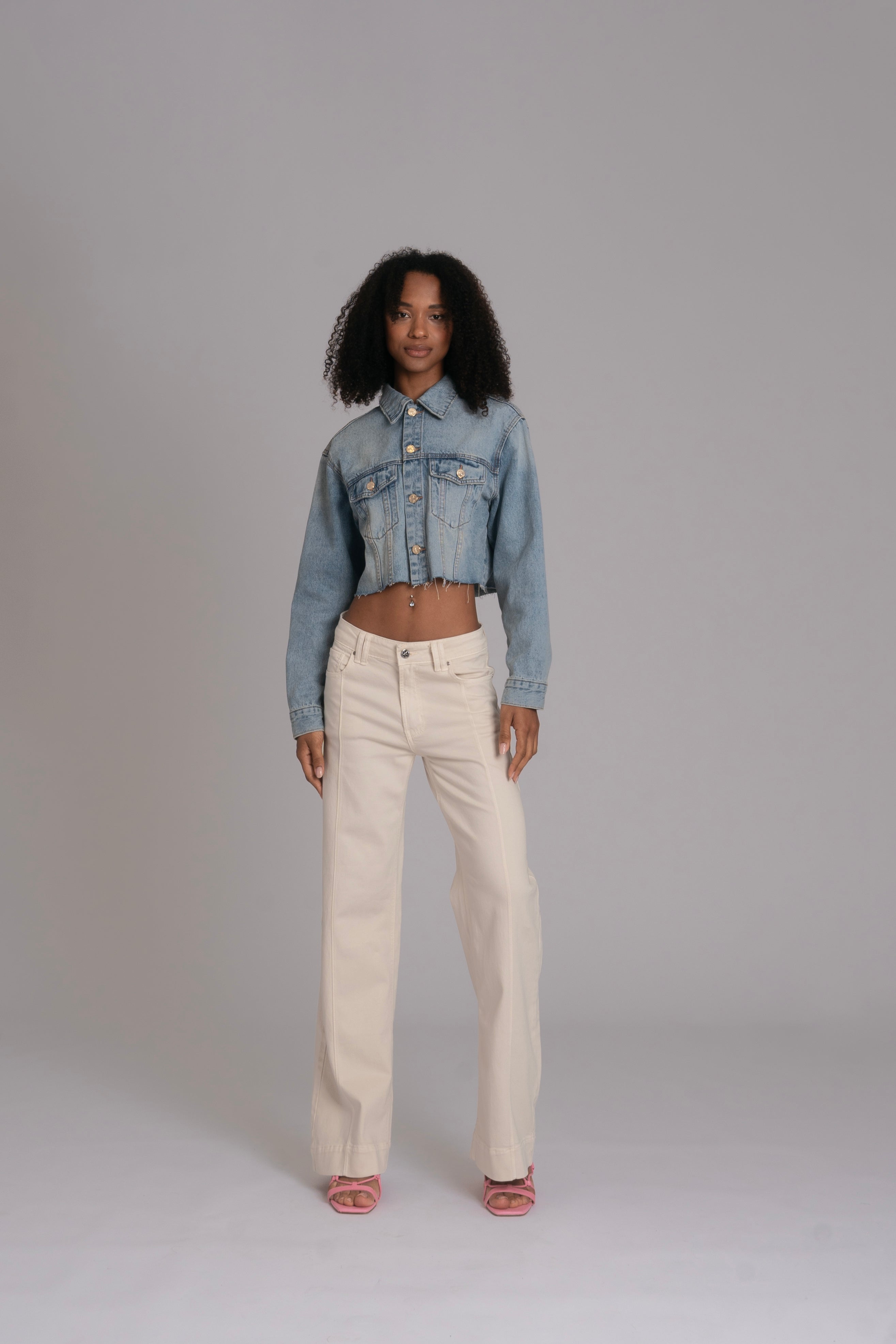 10pz Pantaloni Color Wide Leg BEIGE