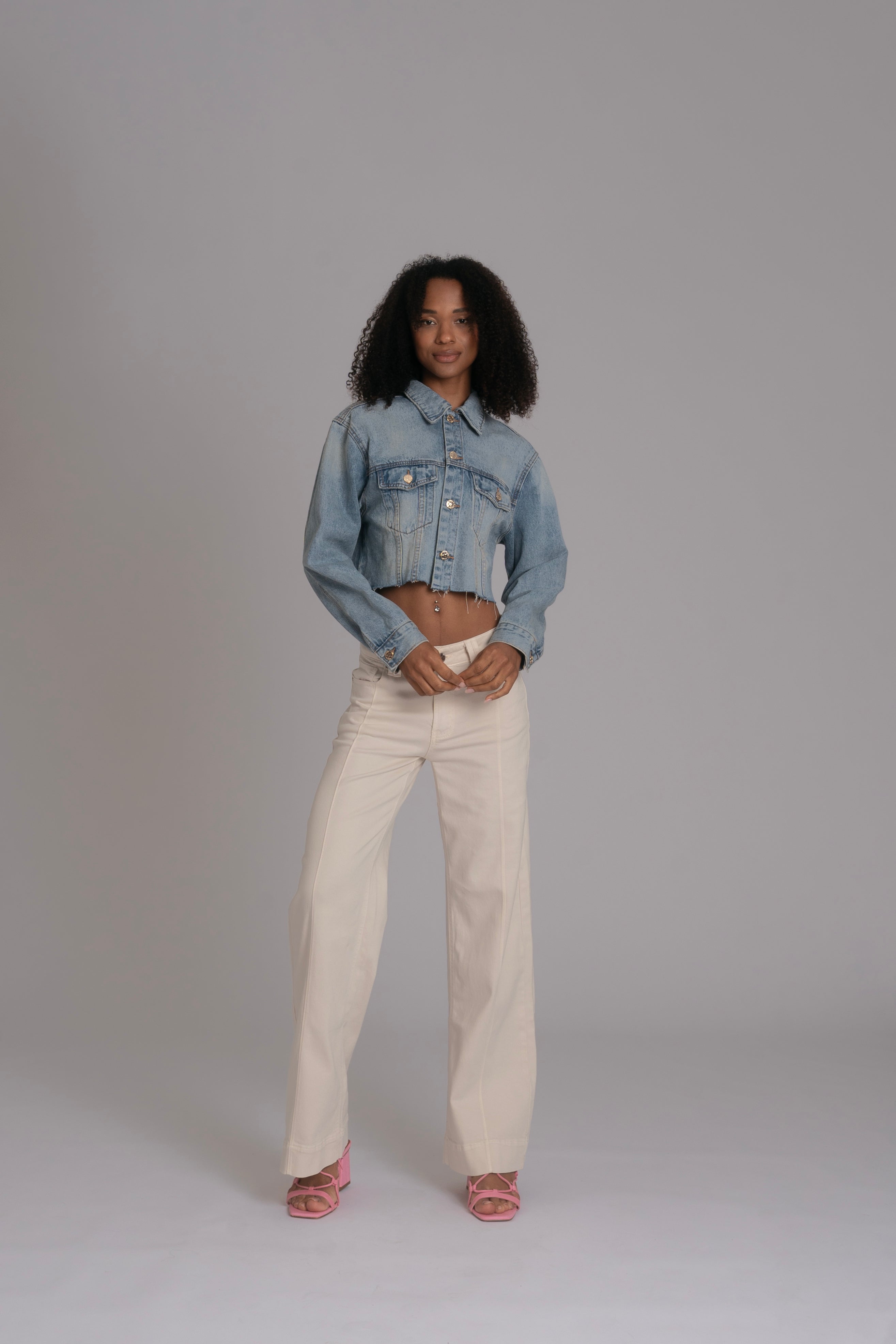 10pz Pantaloni Color Wide Leg BEIGE