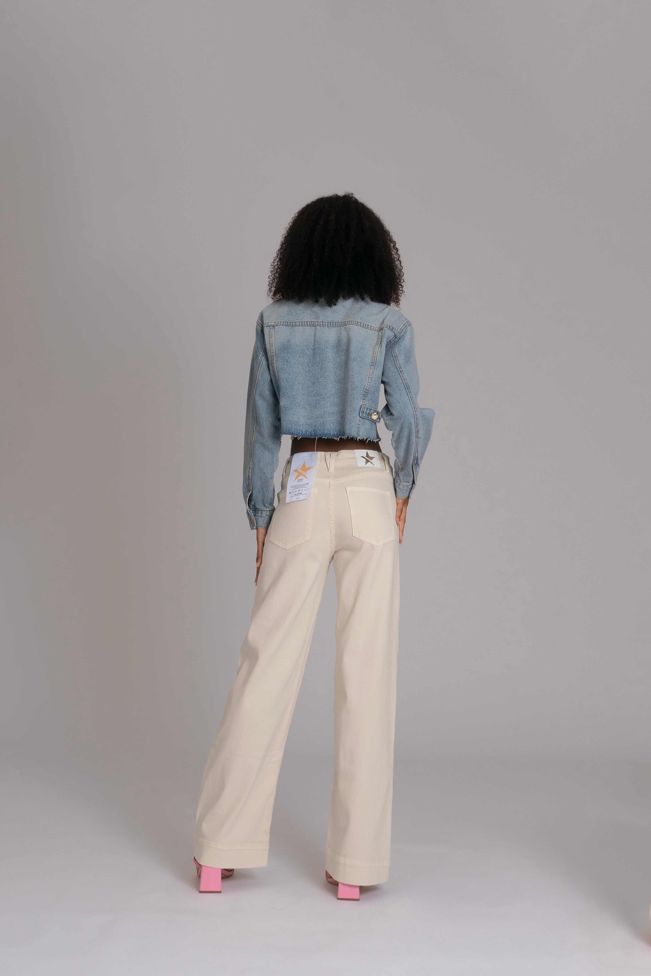 10pz Pantaloni Color Wide Leg BEIGE