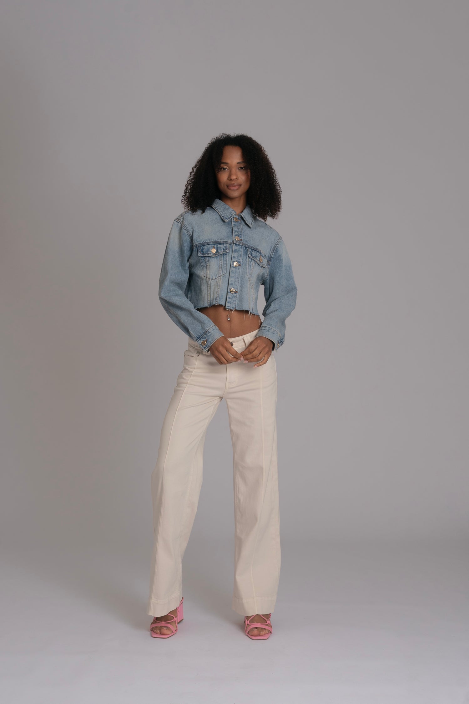 10pz Pantaloni Color Wide Leg BEIGE