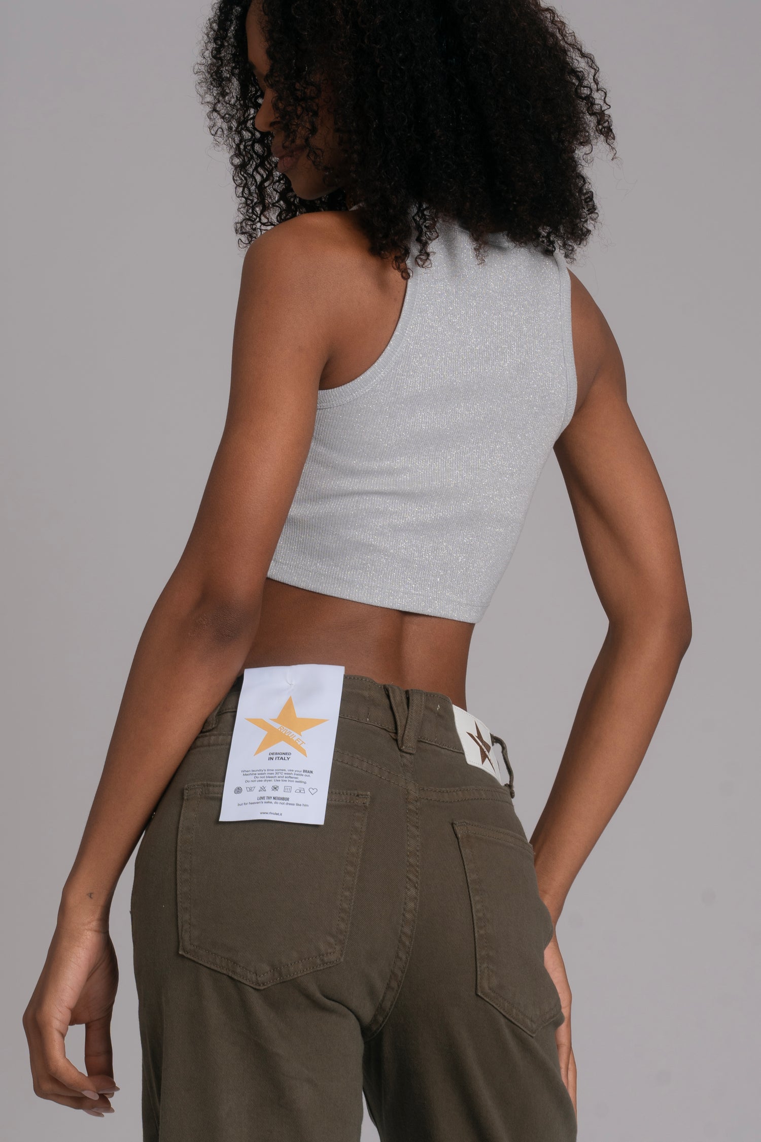 10pz Pantaloni Color Wide Leg GREEN
